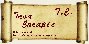 Tasa Čarapić vizit kartica